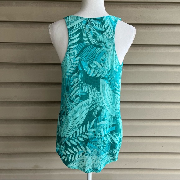•Stylus• 100% Linen Tropical Pattern Tank Top - Size Medium - Picture 5 of 8